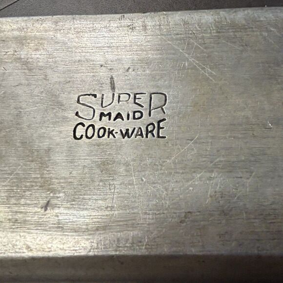 Vtg Super Maid Folding Hinged Cast Aluminum Cornbread Fish Pan Missing Handles - Picture 2 of 6